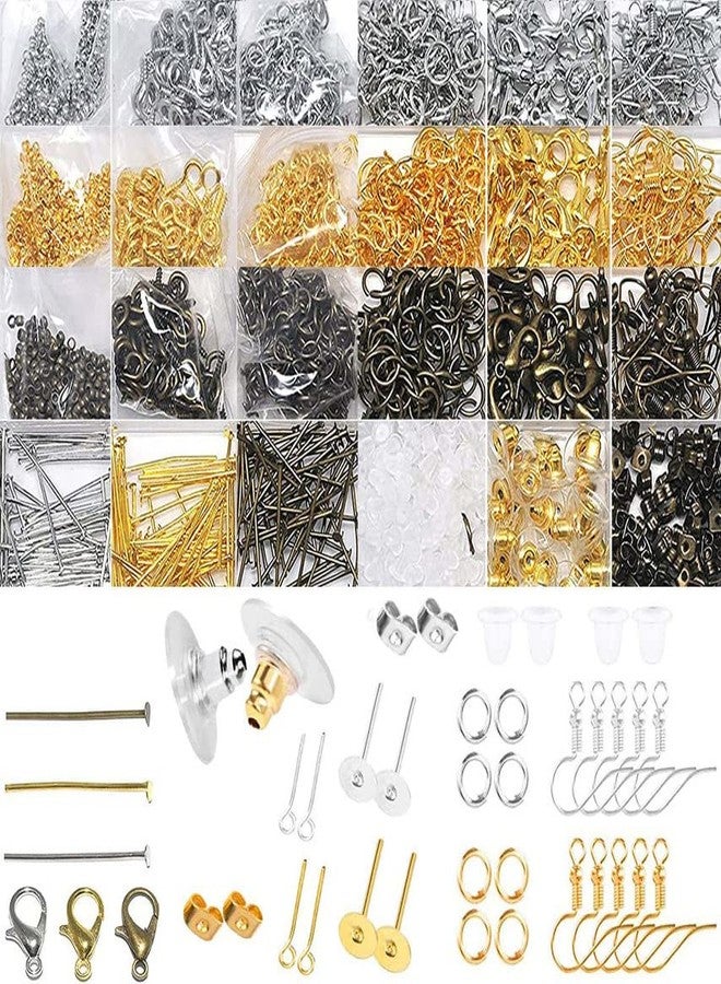 دي آي واي كرافتس مجموعة أدوات صنع الأقراط - خطافات أقراط لصنع المجوهرات - 800 غرام، رمادي وأسود باهت - Image 1